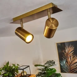 hofstein Plafonnier Zuoz Vieux laiton, 2 lumières