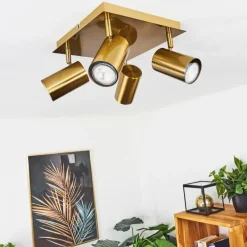 hofstein Plafonnier Zuoz Vieux laiton, 4 lumières* Spots Et Projecteurs