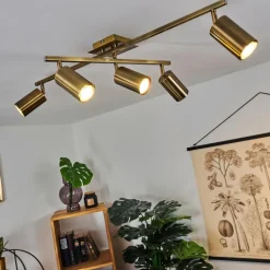 hofstein Plafonnier Zuoz Vieux laiton, 5 lumières