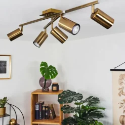 hofstein Plafonnier Zuoz Vieux laiton, 5 lumières