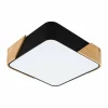 Lampes En Bois-Luminaires Eglo Plafonniers Eglo GRIMALDINO Bois clair, Noir, 2 lumières