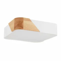 Lampes En Bois-Luminaires Eglo Plafonniers Eglo GRIMALDINO Bois clair, Blanc, 2 lumières