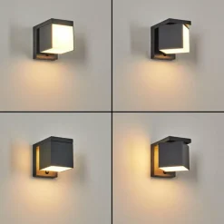 hofstein Pocilgas Lampe murale d´extérieur, Spot mural LED Anthracite, 1 lumière, Détecteur de mouvement