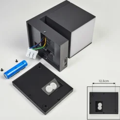 hofstein Pocilgas Lampe murale d´extérieur, Spot mural LED Anthracite, 1 lumière, Détecteur de mouvement