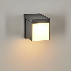 hofstein Pocilgas Lampe murale d´extérieur, Spot mural LED Anthracite, 1 lumière, Détecteur de mouvement