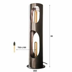 hofstein Pocinho Lampadaire, Lampe à poser Noir, 2 lumières* Lampes À Poser