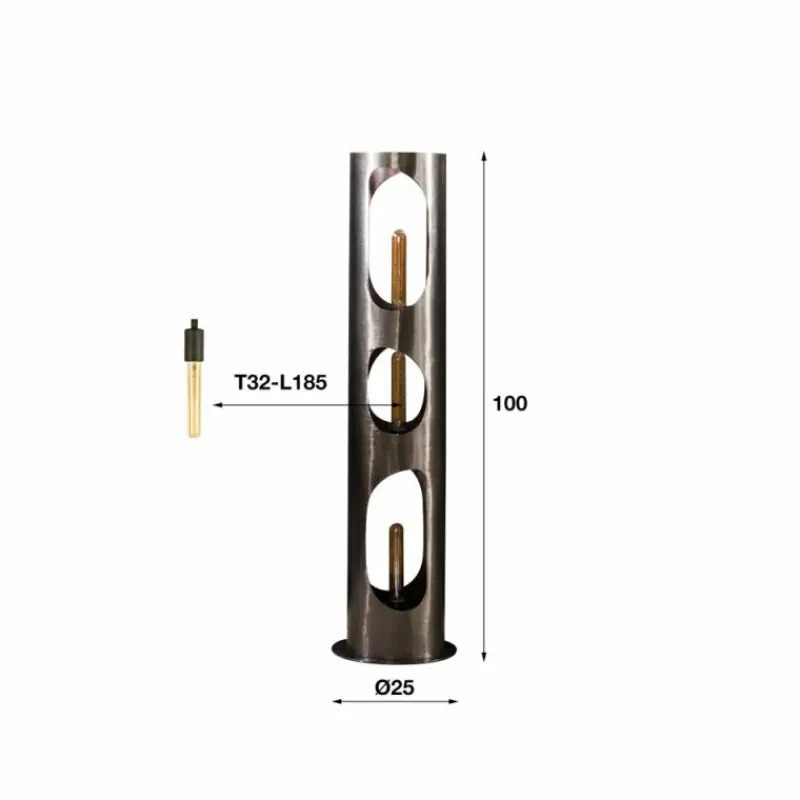 hofstein Pocinho Lampadaire Noir, 3 lumières* Lampadaires Et Lampes Sur Pied