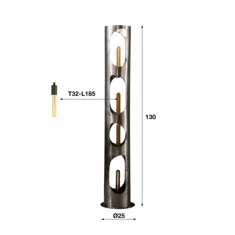 hofstein Pocinho Lampadaire Noir, 4 lumières* Lampadaires Et Lampes Sur Pied