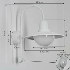 hofstein Pohei Lampe murale d´extérieur Blanc, 1 lumière, Détecteur de mouvement