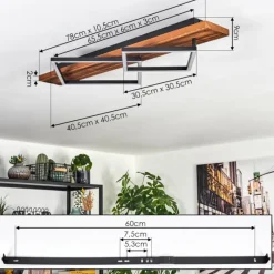 hofstein Pompu Plafonnier LED Brun foncé, Noir, 1 lumière