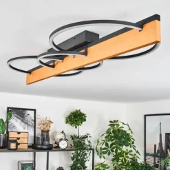 hofstein Pompu Plafonnier LED Écru, Noir, 1 lumière