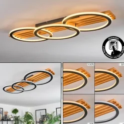 hofstein Pompu Plafonnier LED Écru, Noir, 1 lumière