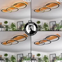 hofstein Pompu Plafonnier LED Écru, Noir, 1 lumière