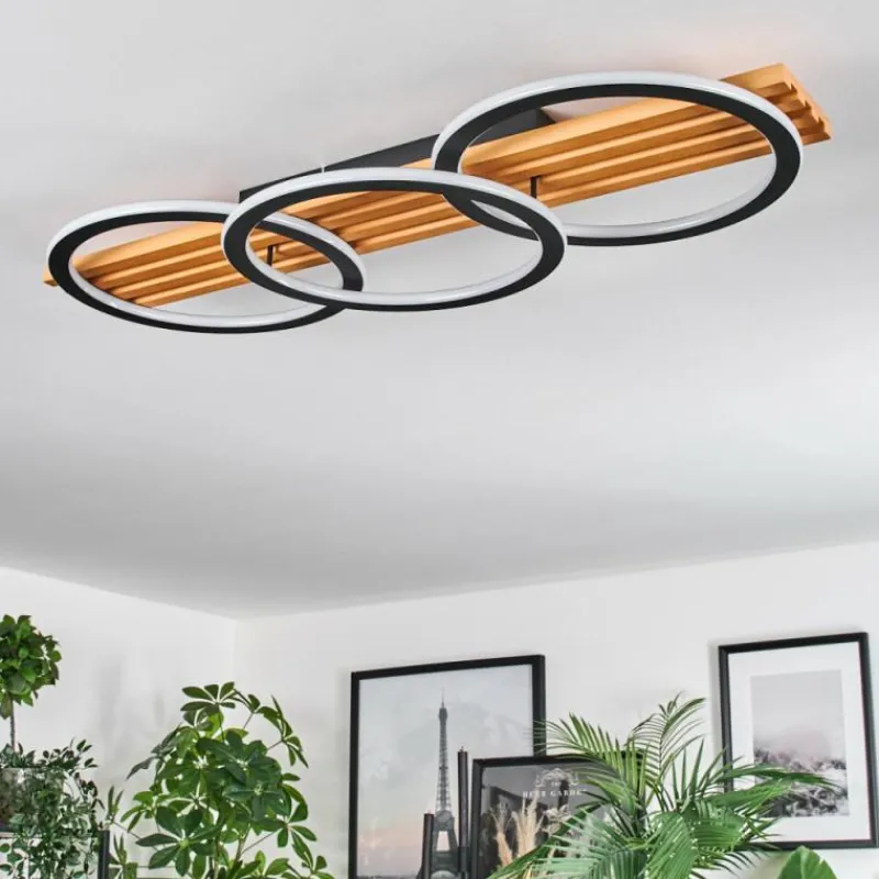 hofstein Pompu Plafonnier LED Écru, Noir, 1 lumière