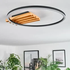 hofstein Pompu Plafonnier LED Écru, Noir, 1 lumière