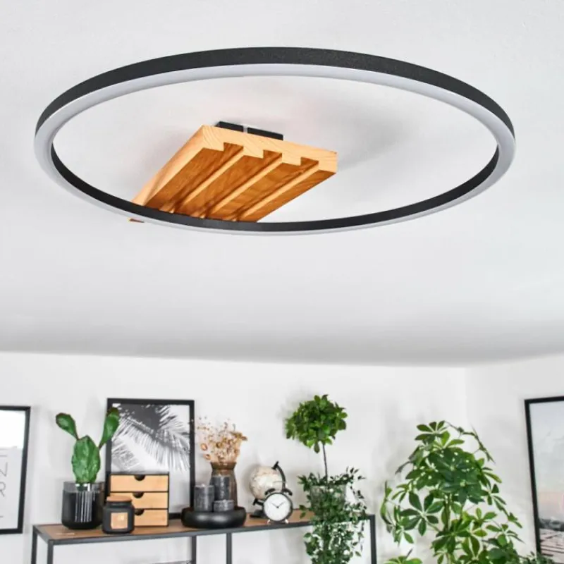 hofstein Pompu Plafonnier LED Écru, Noir, 1 lumière