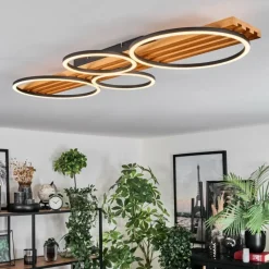 hofstein Pompu Plafonnier LED Écru, Noir, 1 lumière