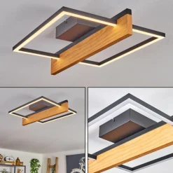 hofstein Pompu Plafonnier LED Écru, Noir, 1 lumière