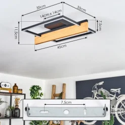 hofstein Pompu Plafonnier LED Écru, Noir, 1 lumière