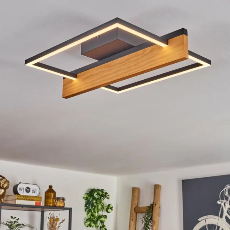 hofstein Pompu Plafonnier LED Écru, Noir, 1 lumière