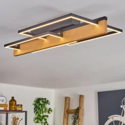 hofstein Pompu Plafonnier LED Écru, Noir, 1 lumière