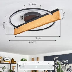 hofstein Pompu Plafonnier LED Écru, Noir, 1 lumière