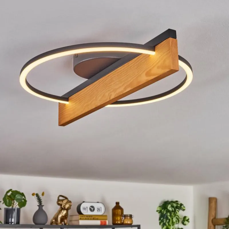 hofstein Pompu Plafonnier LED Écru, Noir, 1 lumière