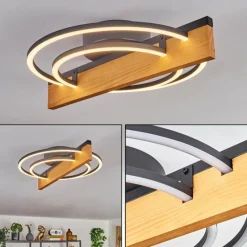 hofstein Pompu Plafonnier LED Écru, Noir, 1 lumière