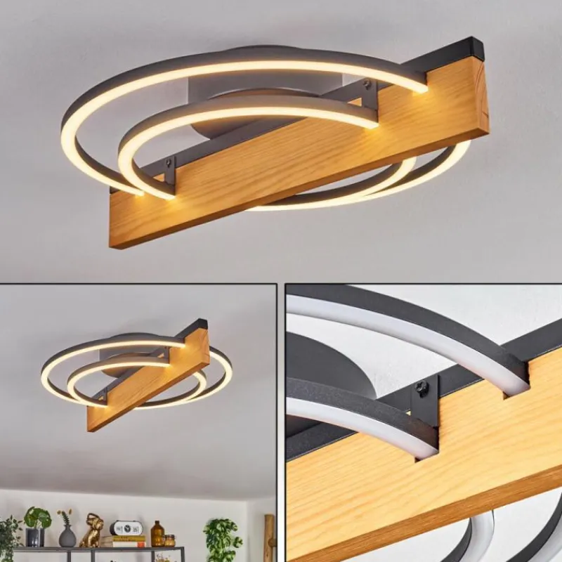 hofstein Pompu Plafonnier LED Écru, Noir, 1 lumière