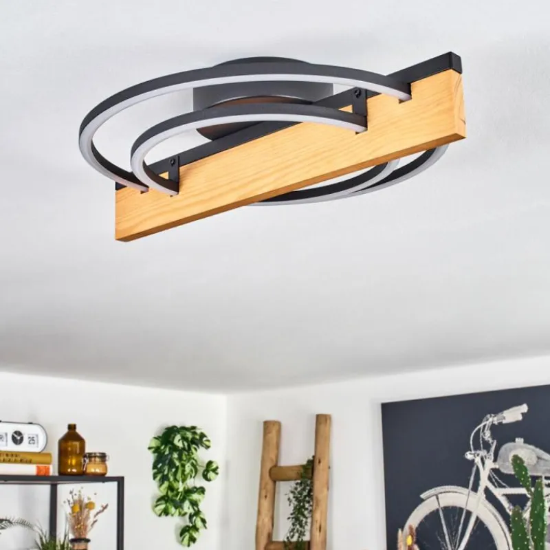 hofstein Pompu Plafonnier LED Écru, Noir, 1 lumière