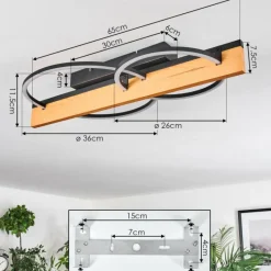 hofstein Pompu Plafonnier LED Écru, Noir, 1 lumière