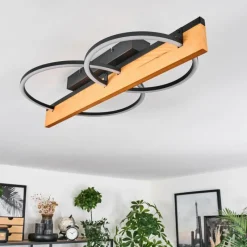 hofstein Pompu Plafonnier LED Écru, Noir, 1 lumière