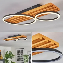 hofstein Pompu Plafonnier LED Écru, Noir, 1 lumière