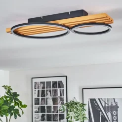 hofstein Pompu Plafonnier LED Écru, Noir, 1 lumière