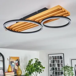 hofstein Pompu Plafonnier LED Écru, Noir, 1 lumière