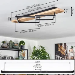 hofstein Pompu Plafonnier LED Écru, Noir, 1 lumière