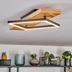 hofstein Pompu Plafonnier LED Écru, Noir, 1 lumière