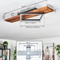 Luminaires Scandinaves-hofstein Pompu Plafonnier LED Écru, Noir, 1 lumière