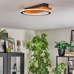 Luminaires Scandinaves-hofstein Pompu Plafonnier LED Écru, Noir, 1 lumière