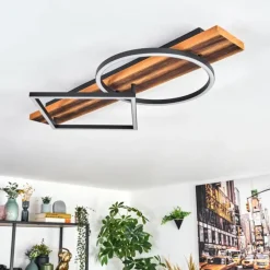 Luminaires Scandinaves-hofstein Pompu Plafonnier LED Écru, Noir, 1 lumière