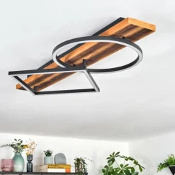 Luminaires Scandinaves-hofstein Pompu Plafonnier LED Écru, Noir, 1 lumière