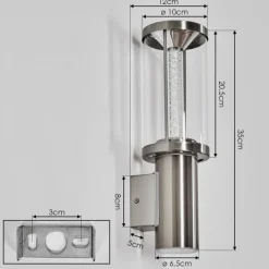 hofstein Popoyan Lampe murale d´extérieur, Applique murale LED Nickel mat, 2 lumières