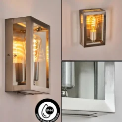 hofstein Porsheden Lampe murale d´extérieur, Applique murale Argenté, 1 lumière