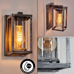 hofstein Portalis Lampe murale d´extérieur Noir, Argenté, 1 lumière