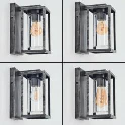 hofstein Portalis Lampe murale d´extérieur Noir, Argenté, 1 lumière