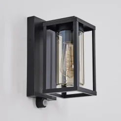 hofstein Portalis Lampe murale d´extérieur Noir, 1 lumière, Détecteur de mouvement