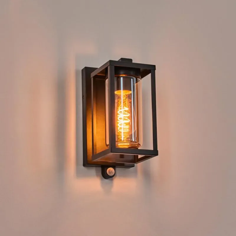 hofstein Portalis Lampe murale d´extérieur Noir, 1 lumière, Détecteur de mouvement