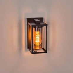 hofstein Portalis Lampe murale d´extérieur Noir, 1 lumière, Détecteur de mouvement