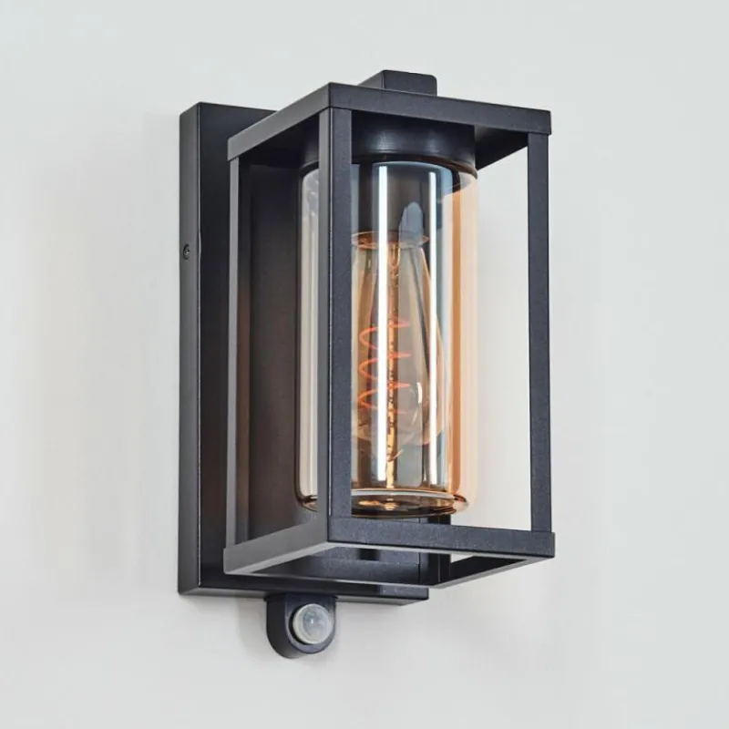 hofstein Portalis Lampe murale d´extérieur Noir, 1 lumière, Détecteur de mouvement