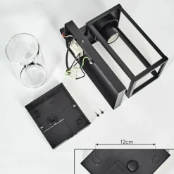 hofstein Portalis Lampe murale d´extérieur Noir, 1 lumière, Détecteur de mouvement